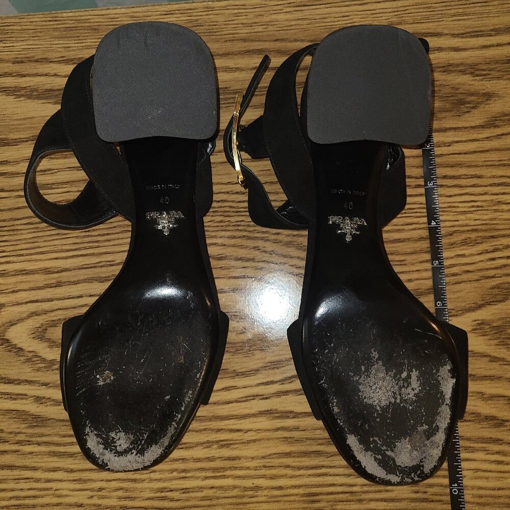 Prada Black Suede Platform Sandal, 75mm, Size EU 40 US 9-10 - Picture 5 of 6